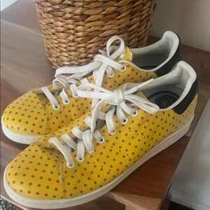 Adidas Pharrell Williams Stan Smith Yellow Polka Dot Low-Top Sneakers